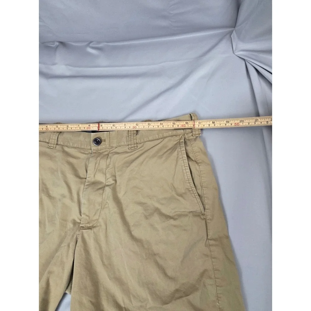 J.Crew Stretch Chino Shorts Mens 33 Khaki Tan 9 Inch Inseam Cotton Blend